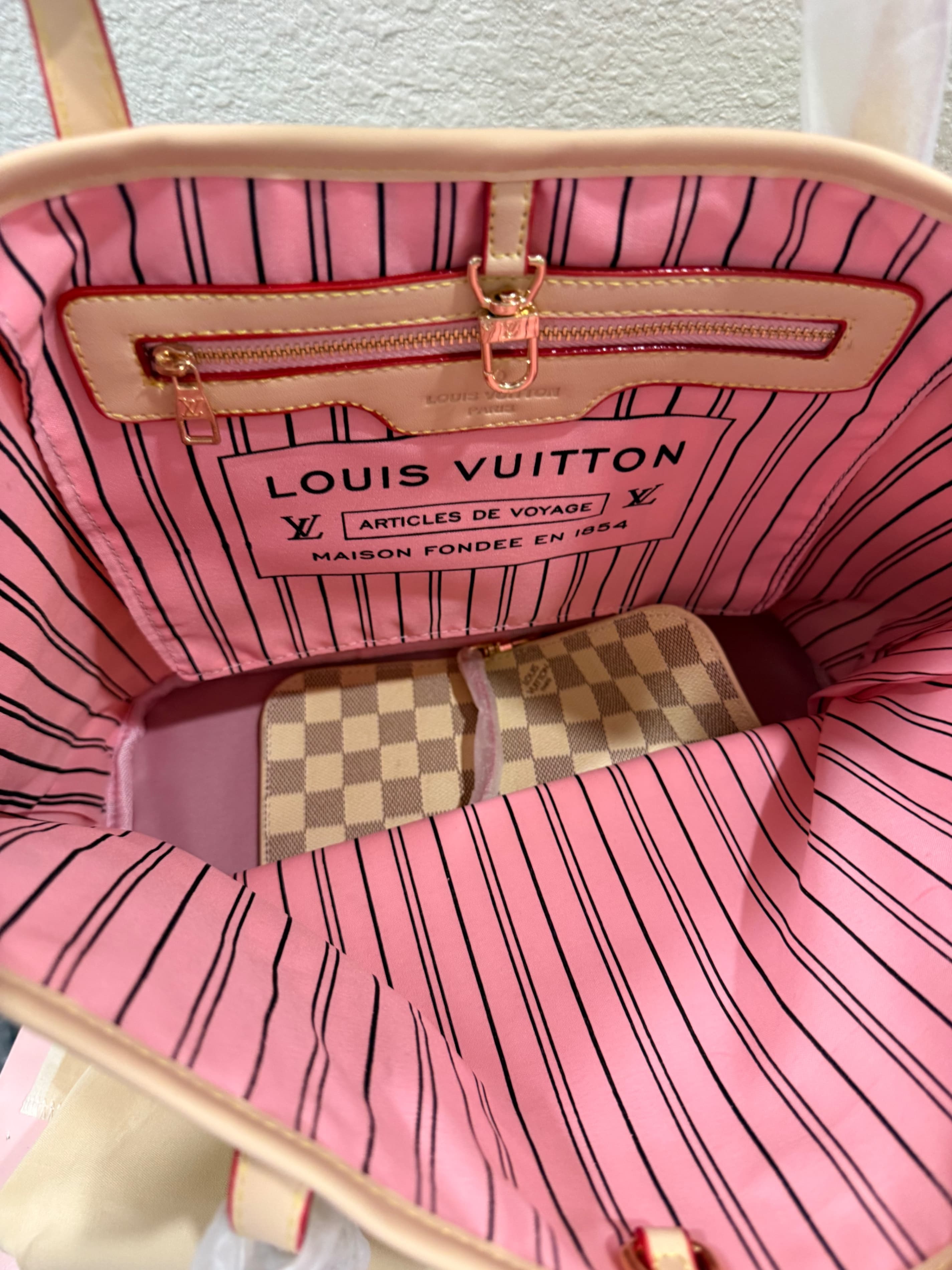 Louis Vuitton Damier Azur Neverfull MM Tote Bag