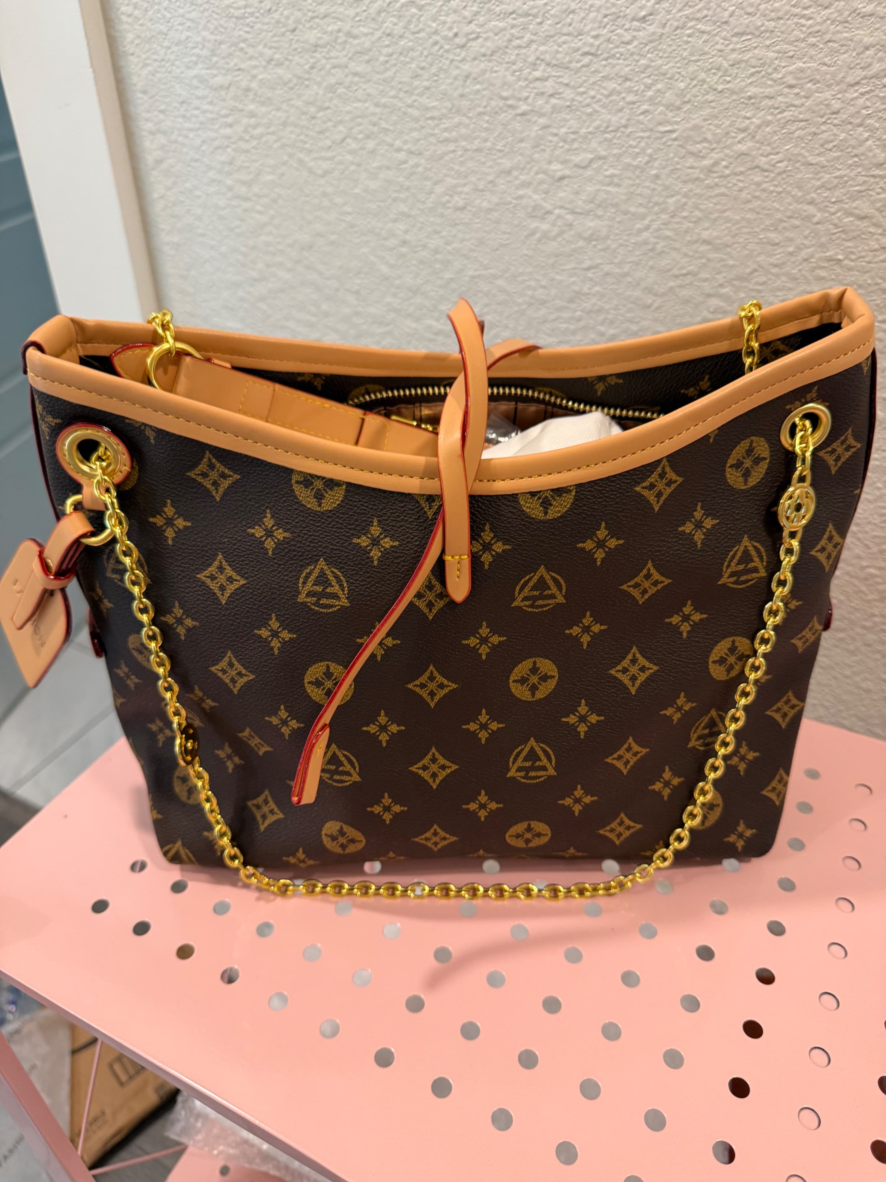 Monogram Chain Tote Bag