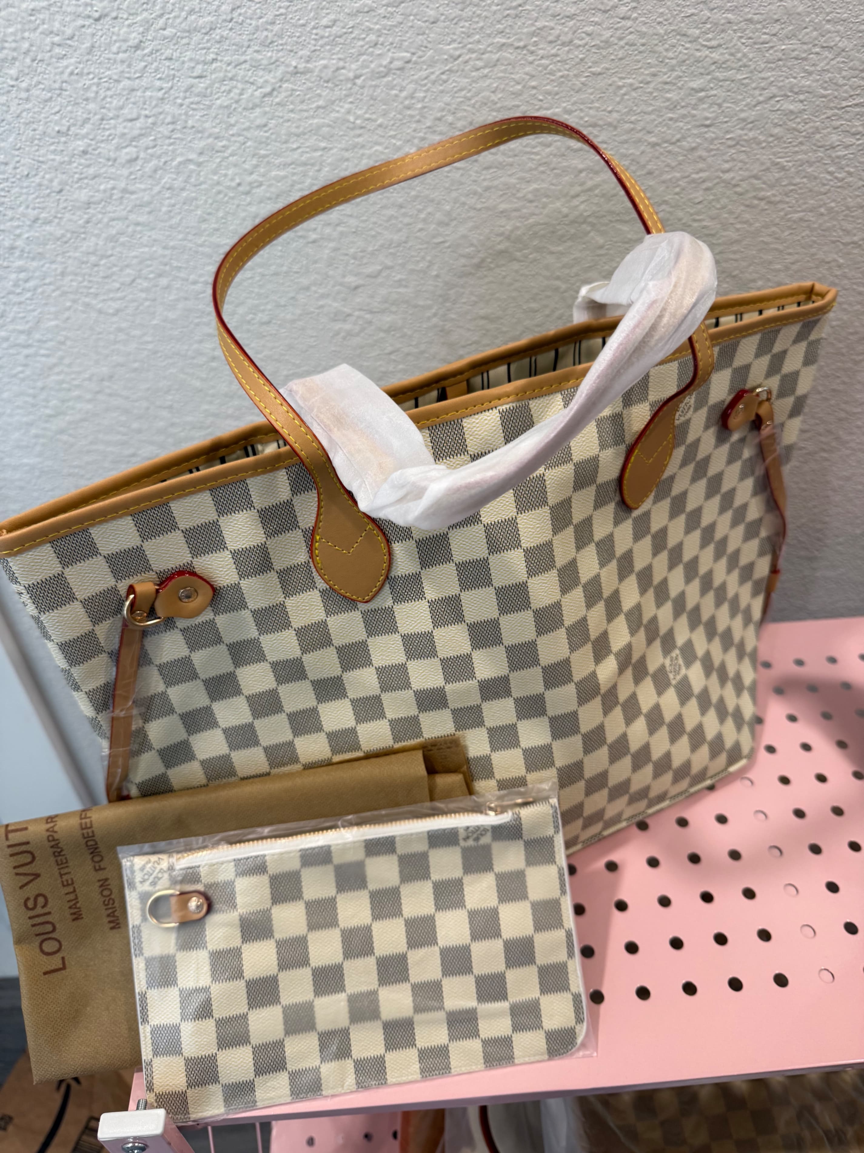 Louis Vuitton Damier Azur Neverfull MM Tote with Pouch