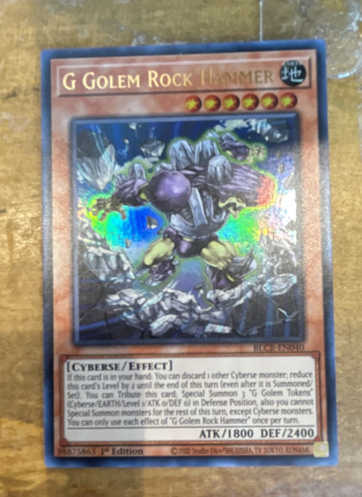 G Golem Rock Hammer BLCR-EN040 Battles of Legend: Crystal Revenge 1st Edition