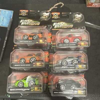 Jada Fast And The Furious 25 years Small Blocks Set Of 6 Supra Skyline