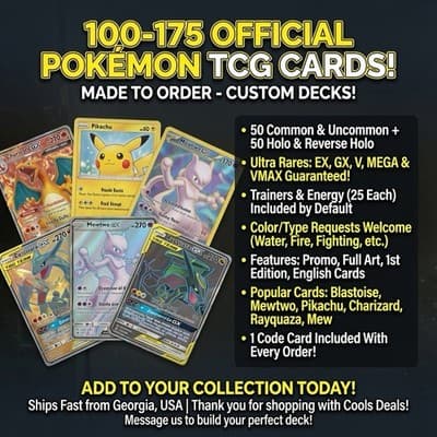 Pokemon Card Lot 100+Official TCG Cards Ultra Rare Included EX GX V MEGA + HOLOS