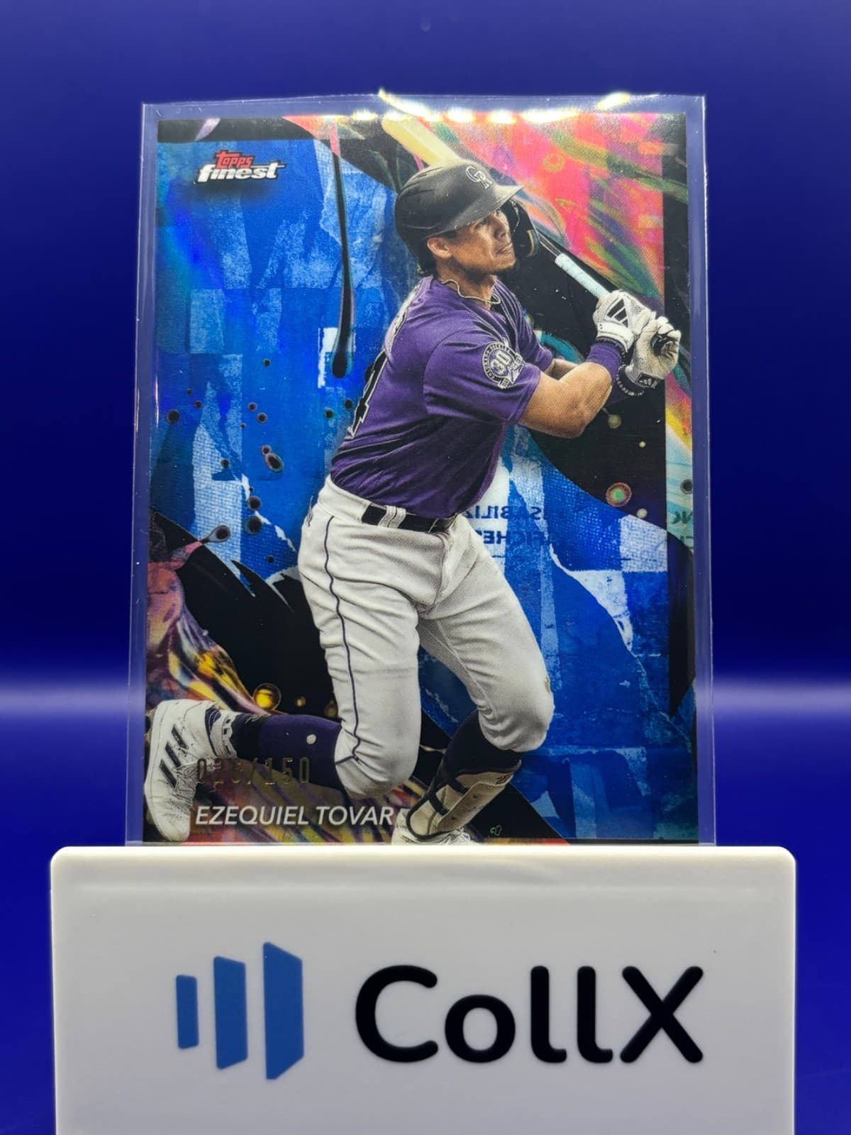 2024 Topps Finest Ezequiel Tovar Blue Refractor #125 /150 Rockies