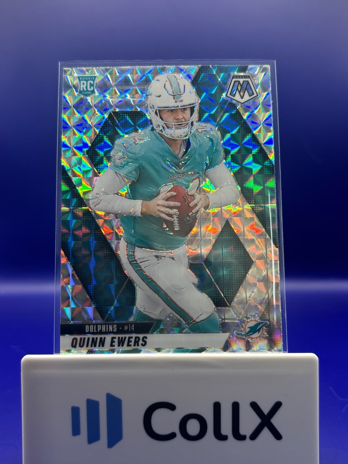 2025 Panini Mosaic - Quinn Ewers #308 (RC) Silver Mosaic Miami Dolphins