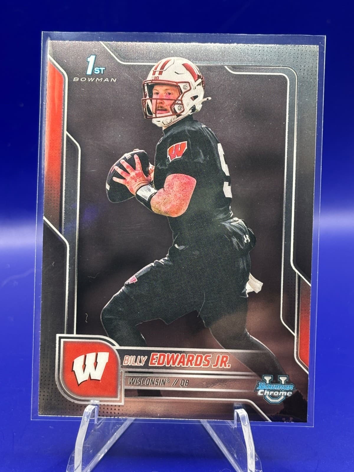 2025 Bowman Chrome University Billy Edwards Jr QB 1st Bowman Wisconsin RC