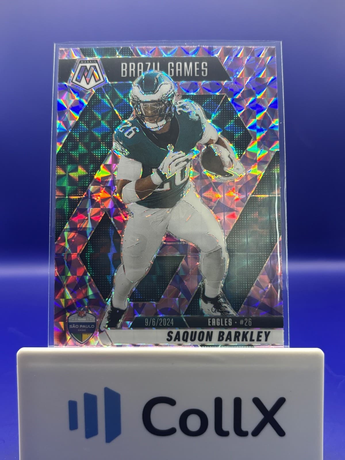 2025 Panini Mosaic - International Games Saquon Barkley #263 Camo Pink Mosaic