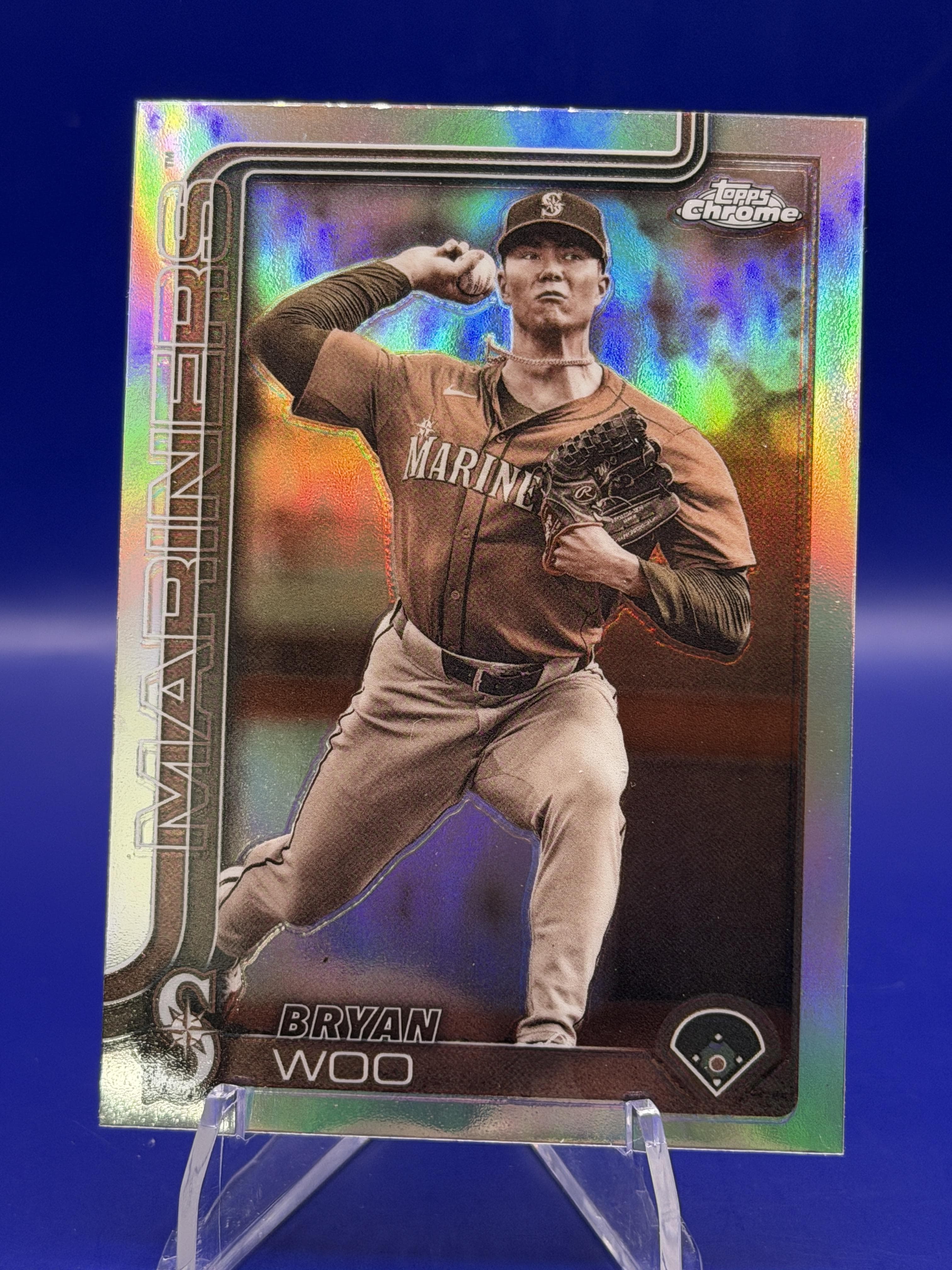 2025 Topps Chrome Update Bryan Woo Sepia Refractor #USC16 Seattle Mariners
