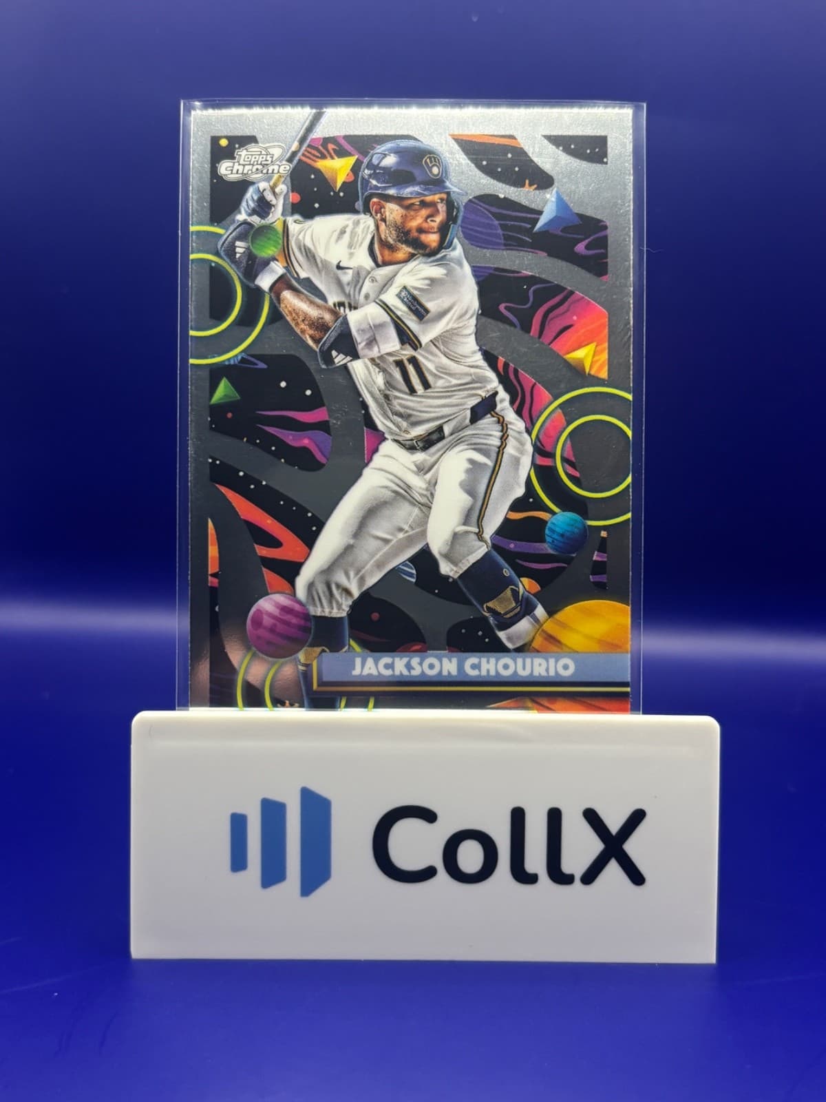 2025 Topps Cosmic Chrome Jackson Chourio Base #124 Milwaukee Brewers