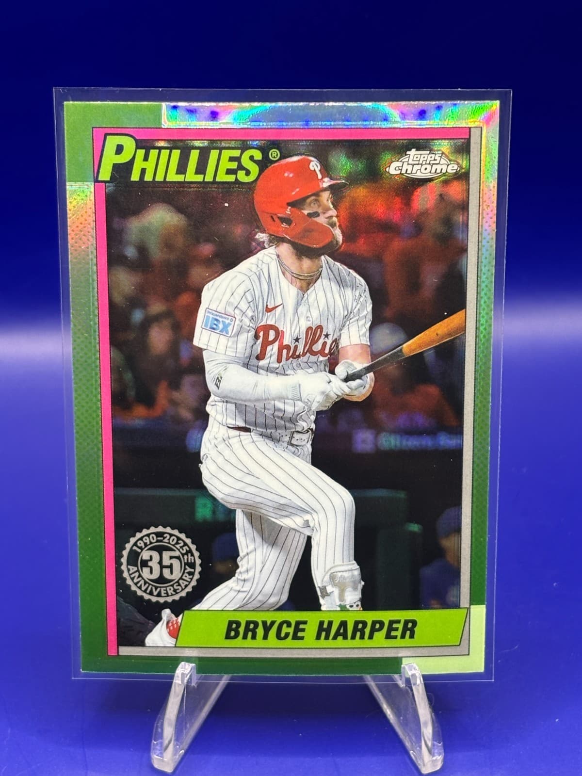 2025 Topps Chrome Bryce Harper 1990 Topps 35th Anniv #90CB-12 Phillies