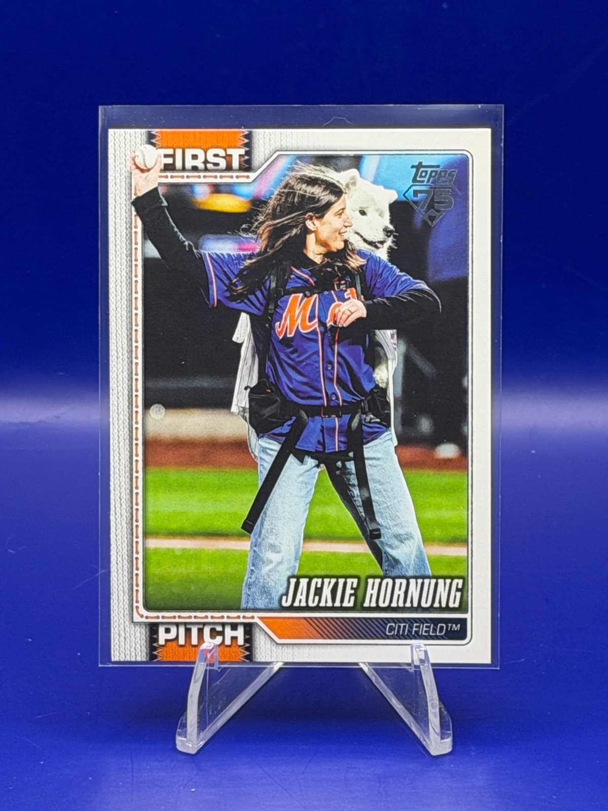 2026 Topps Series 1 First Pitch Jackie Hornung Citi Field 4/7/25 FP-7 Mets