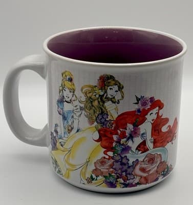 Porcelain Disney Ariel -Cinderella -Belle Coffee/ Tea Mug 20 oz Hard to Find Cer