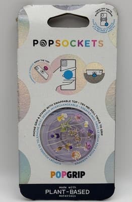 Genuine PopSockets POPGRIP Phone Grip Stand Swappable Top Purple Fields Flowers