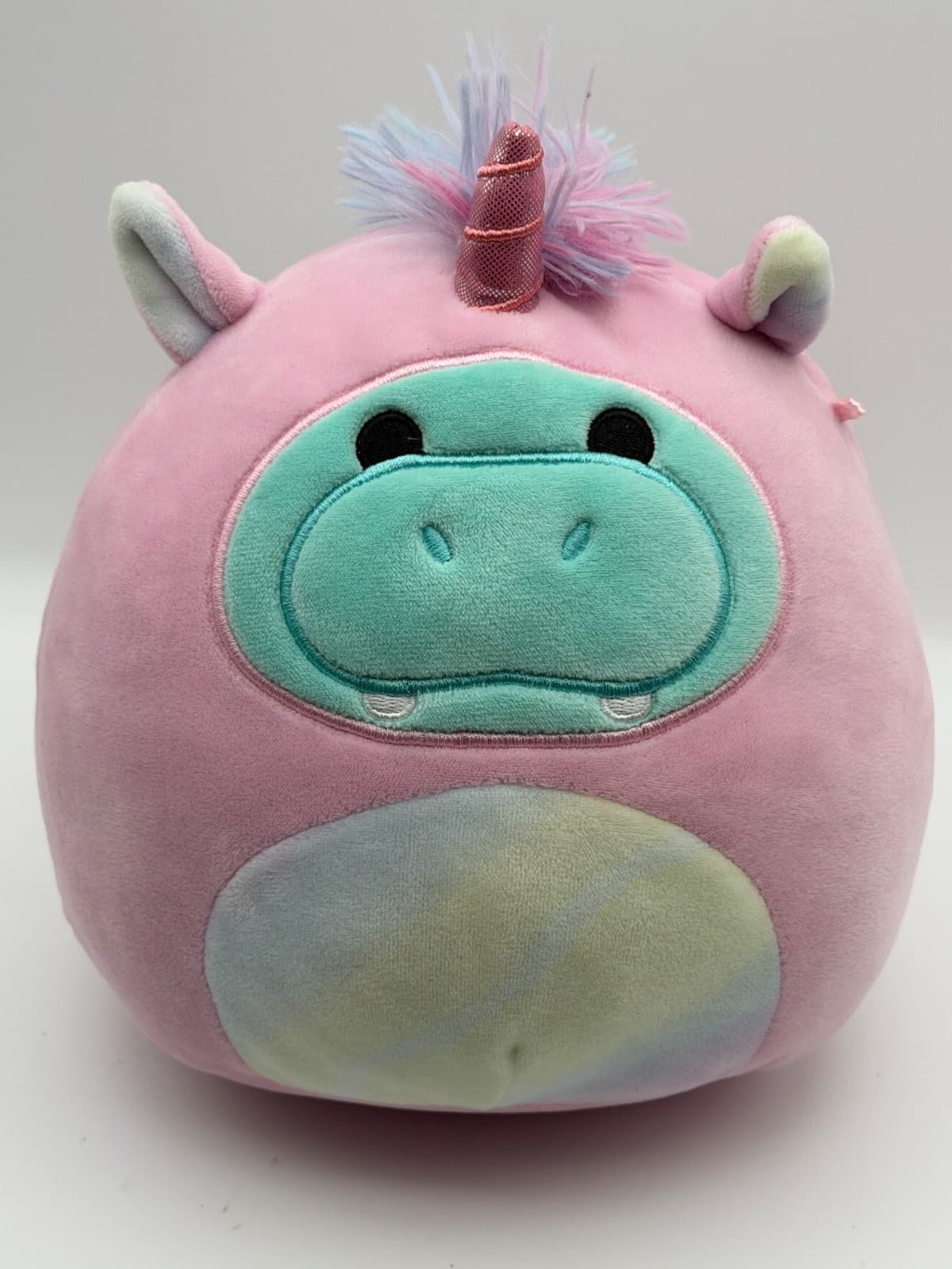 Squishmallows Pink Unicorn Plush Pastel Rainbow Mane Kellytoy Used Toy