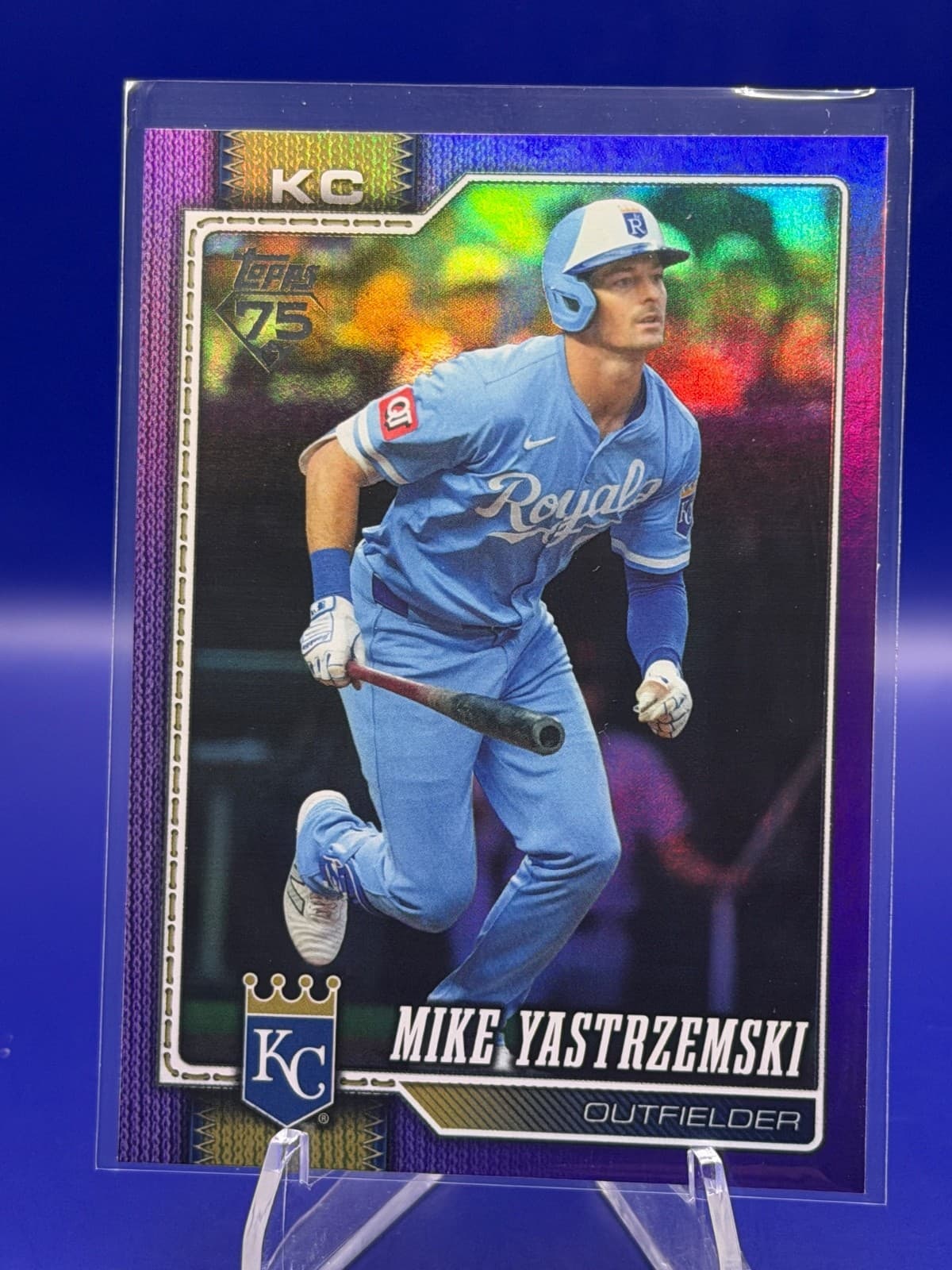 2026 Topps Series 1 Purple Sand Glitter Mike Yastrzemski #242 Royals #89/250