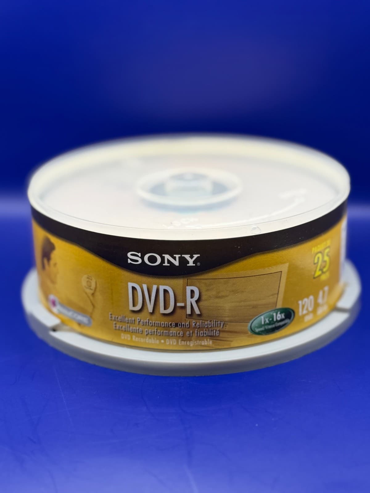 Sony DVD-R 25 Pack 4.7GB 120 Min 1x-16x Blank Recordable Discs 25DMR47SP Movie D