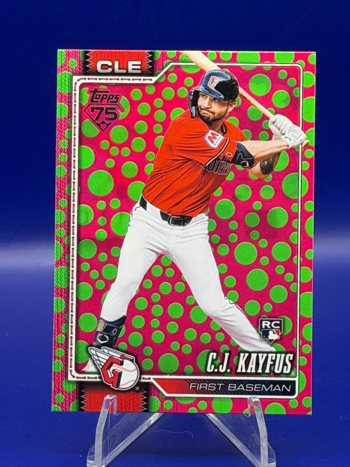 2026 Topps Series 1 #351 C.J. Kayfus RC Holiday Dots Green Pink Guardians