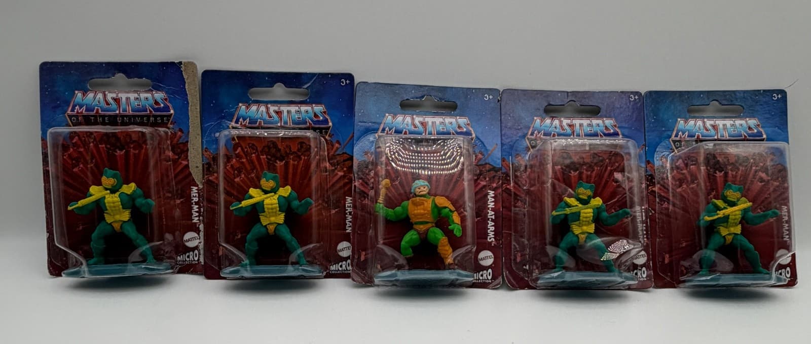 Masters of the Universe Micro Collection Lot 5 Sealed Mer-Man Man-At-Arms Mattel