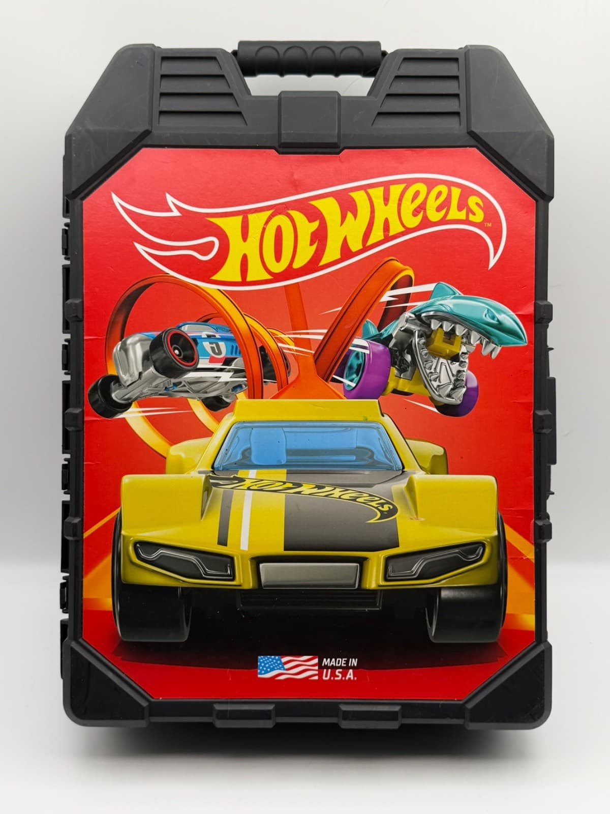Hot Wheels 30 Car Storage Carry Case Tara Toy Black Red Made In USA