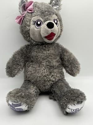 Build A Bear Violet The Wolf Grey and Silver 25th Birthday Exclusive 16" Plush S