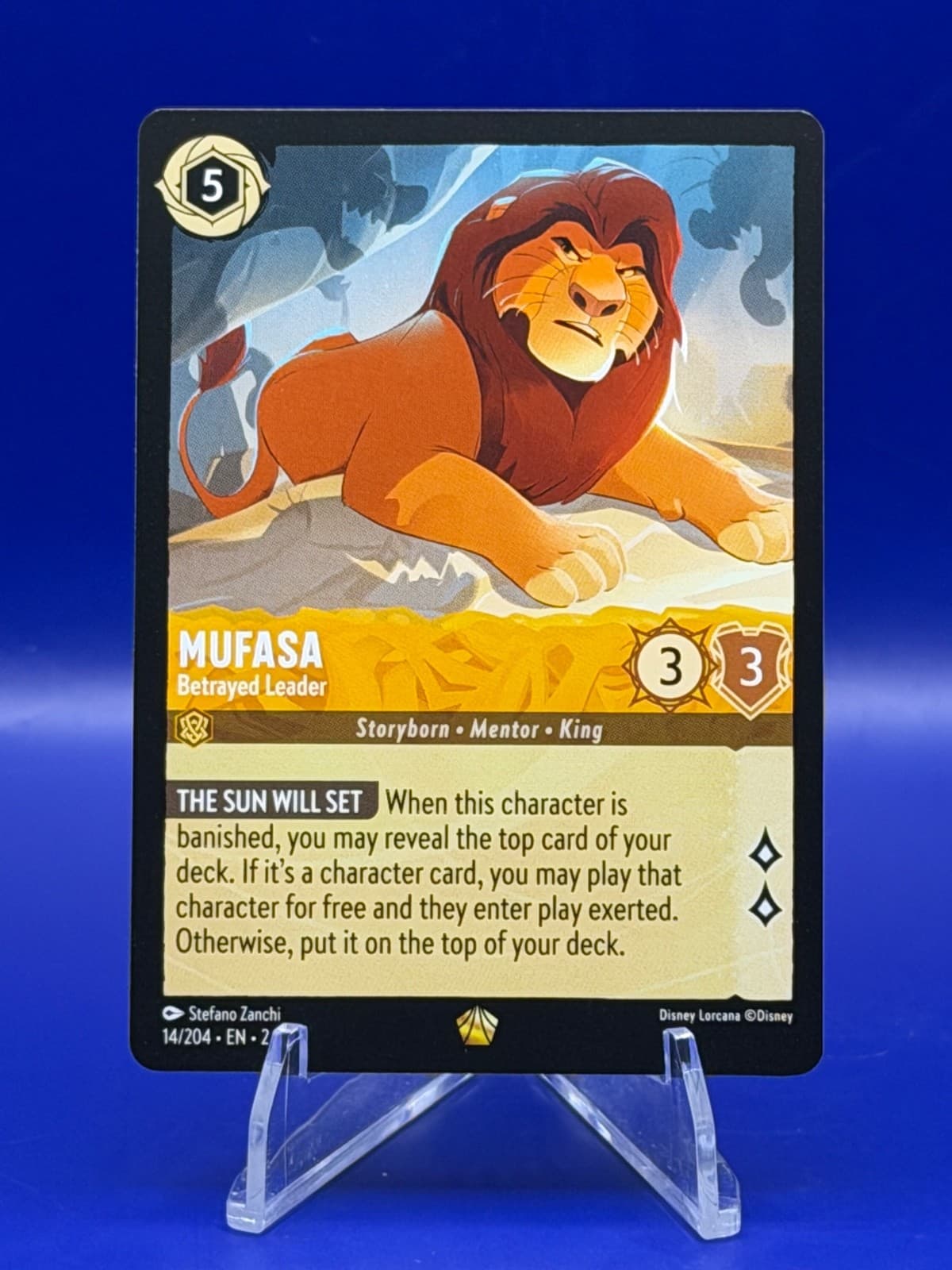 Disney Lorcana Rise of the Floodborn Mufasa Betrayed Leader #14/204 Legendary