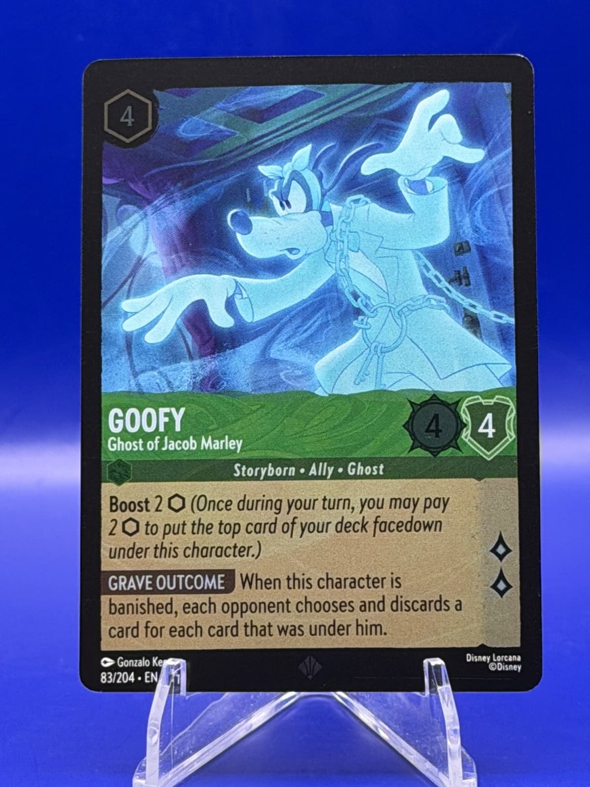 Disney Lorcana Winterspell Goofy Ghost of Jacob Marley #83 Cold Foil