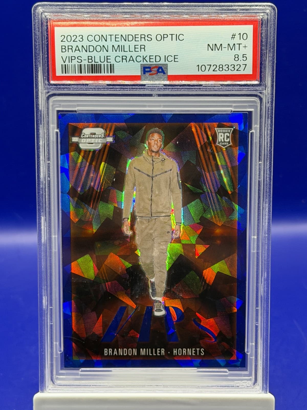 2023 Contenders Optic Brandon Miller VIPS Blue Cracked Ice RC PSA 8.5