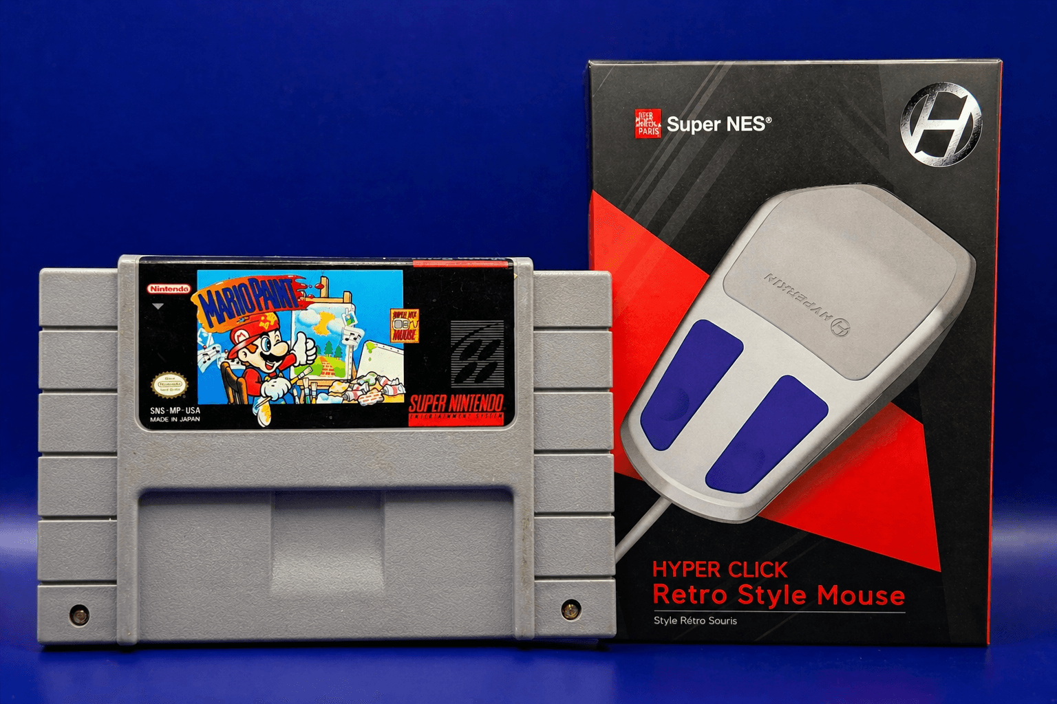 Mario Paint SNES + Hyperkin Mouse Bundle Super Nintendo Complete Setup