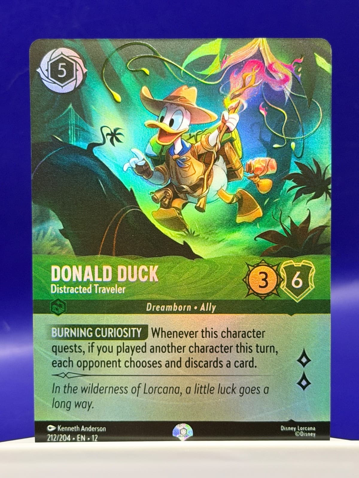 Disney Lorcana Wilds Unknown Donald Duck Distracted Traveler Epic Foil 212/204
