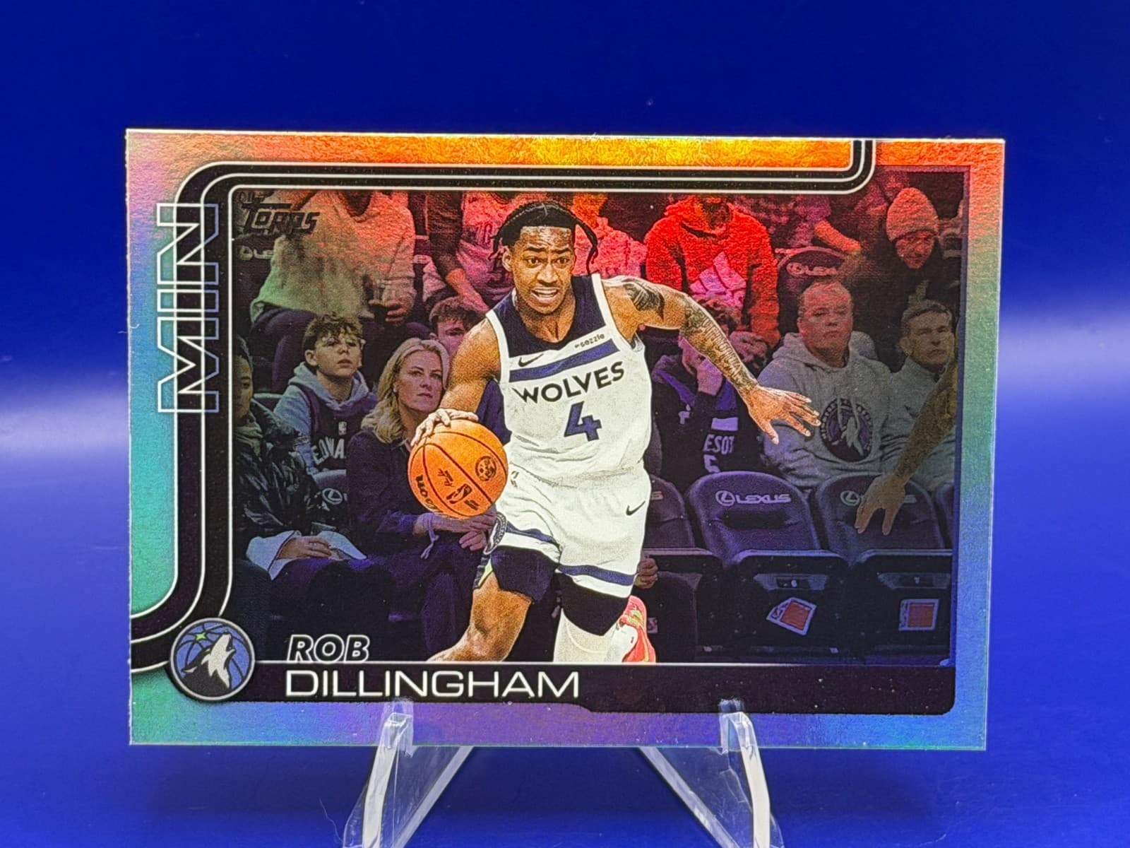 2025 Topps Basketball Rob Dillingham Holo Foil RC #114 Minnesota Timberwolves Vi