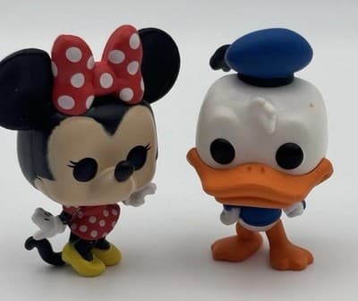 Disney Funko Minis Minnie Mouse Donald Duck Vinyl Figure Lot Paint Wear