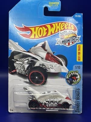 2017 Hot Wheels #191 Street Beasts 1/10 TURBO ROOSTER White-Red w/Black Pr5 Sp