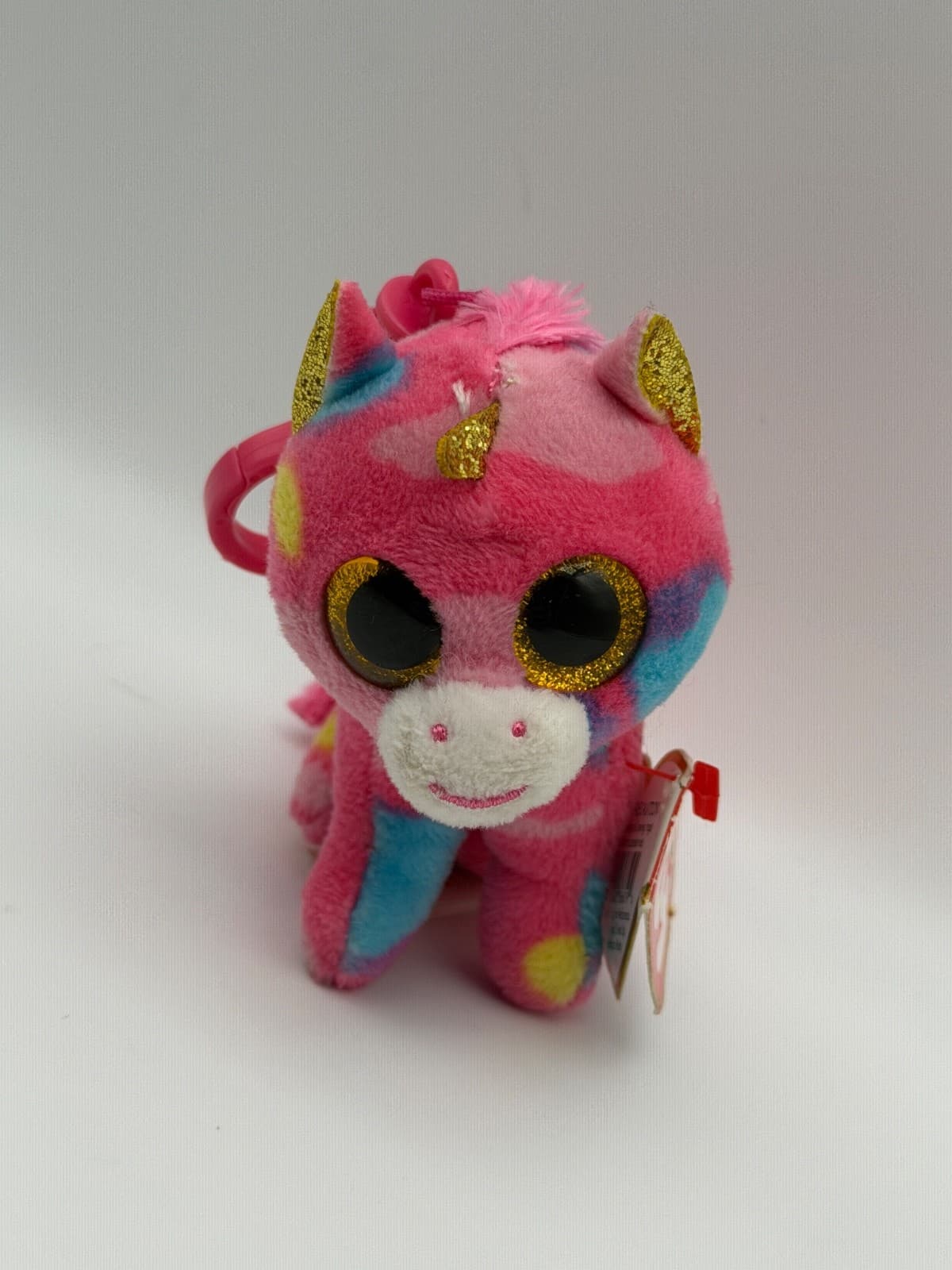 Ty Beanie Boo Fantasia Unicorn Clip Keychain Plush W Tag Glitter Eyes Toy