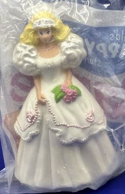 1991 MC DONALDS HAPPY MEAL' ROSE BRIDE BARBIE New- Toy- Cake Topper- Wedding