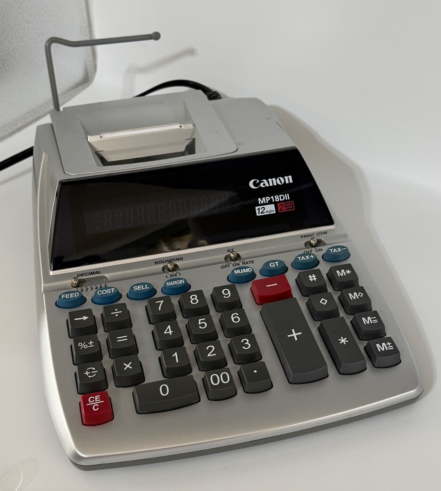Canon MP18DII Printing Calculator 12 Digit 2 Color Desktop Adding Machine