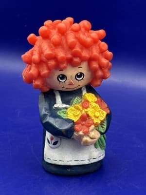 Vintage 1977 Raggedy Ann Finger Puppet Bobbs Merrill Plastic Toy cake topper