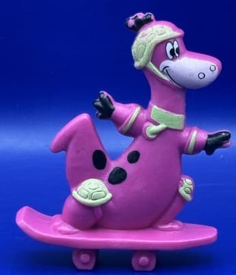 VINTAGE 1991 Kellogg’s Fruity Pebbles Flintstones DINO Skateboard Toy cake topp