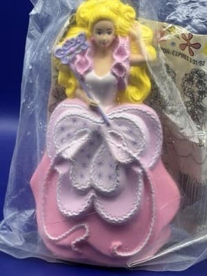 1990 Costume Ball Barbie Cake Topper McDonalds Happy Meal Toy #2 SEALED in Bag