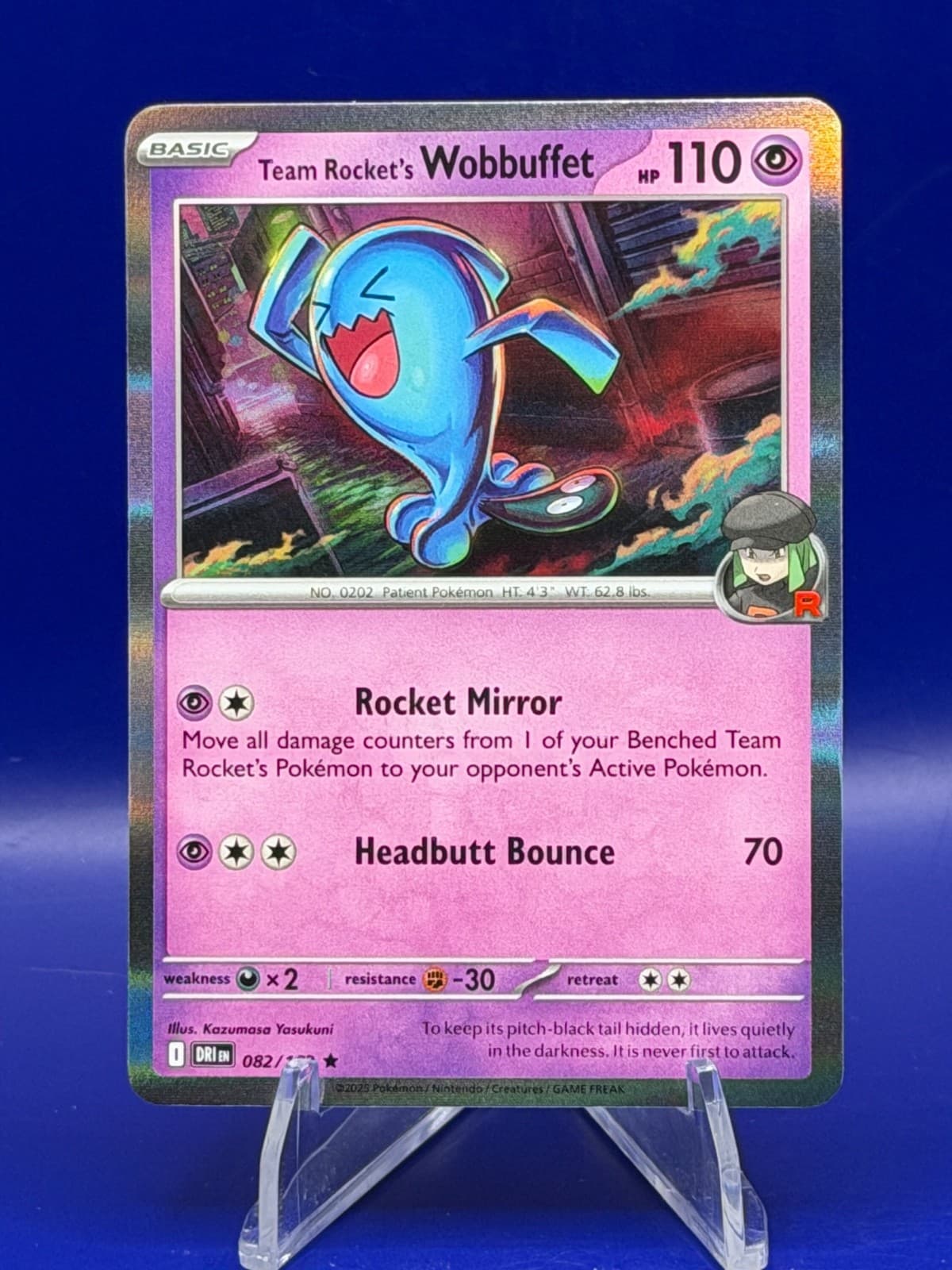 Team Rocket's Wobbuffet 082/182 Sv10: Destined Rivals Reverse Holo