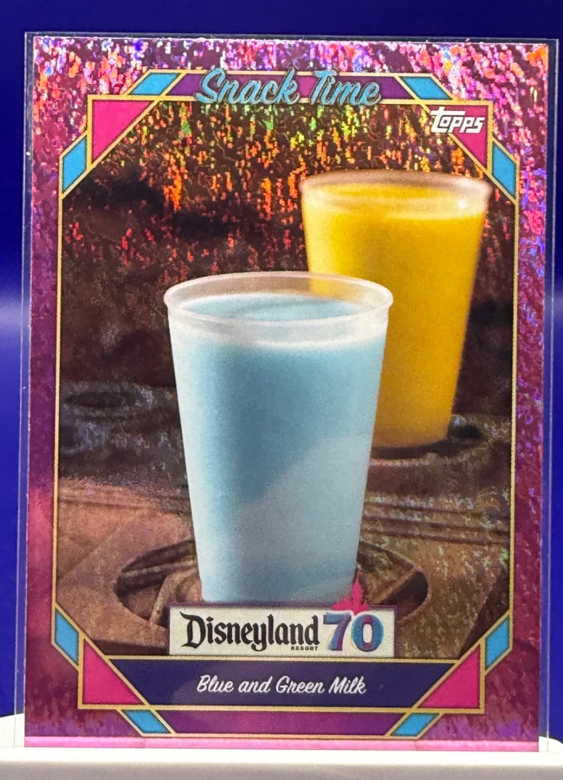2025 Topps Disneyland 70th Blue Milk Green Milk #109 Pink Shimmer Foil