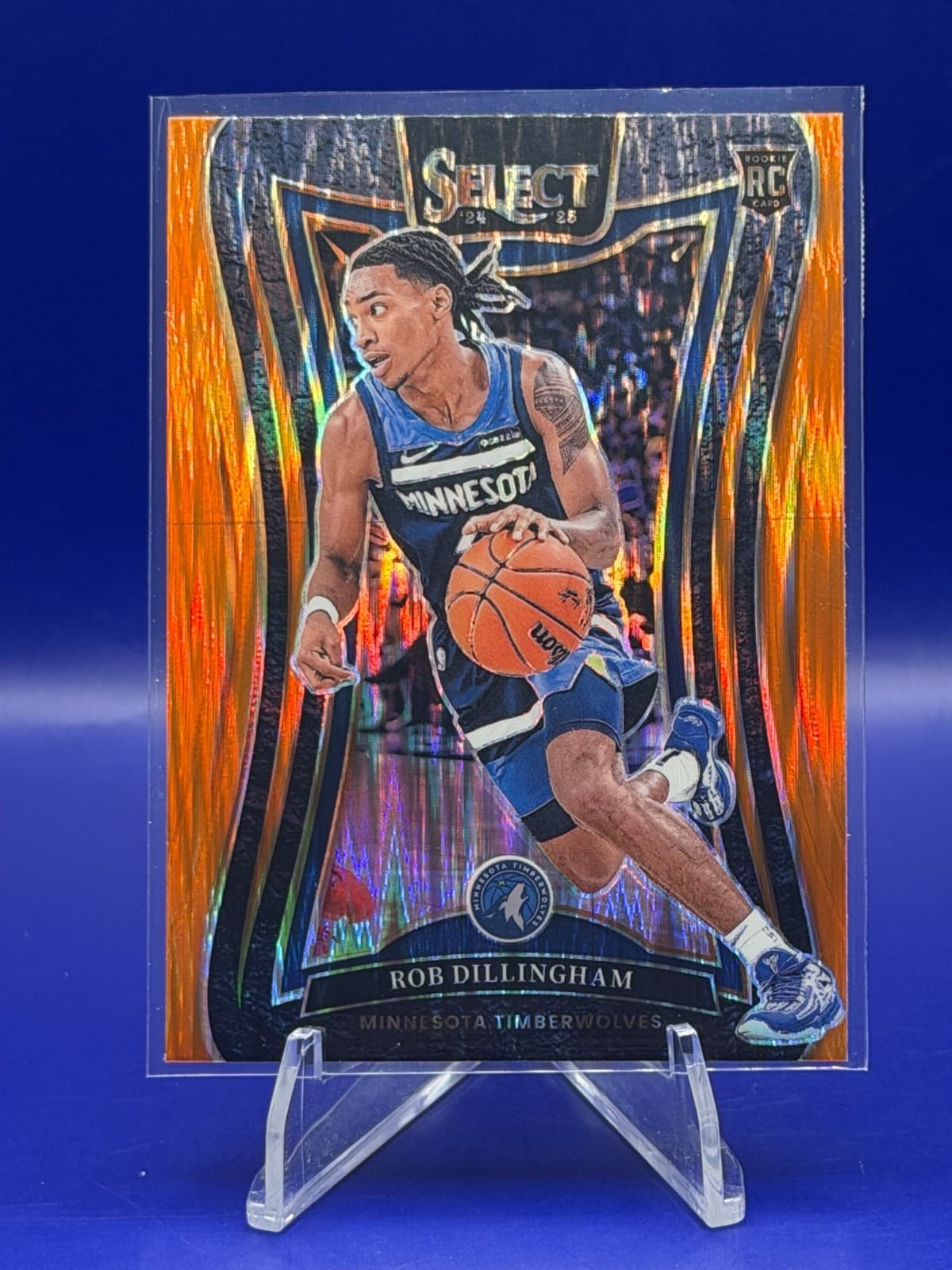 2024-25 Panini Select - Premier Level Rob Dillingham #187 Orange Flash Prizm...