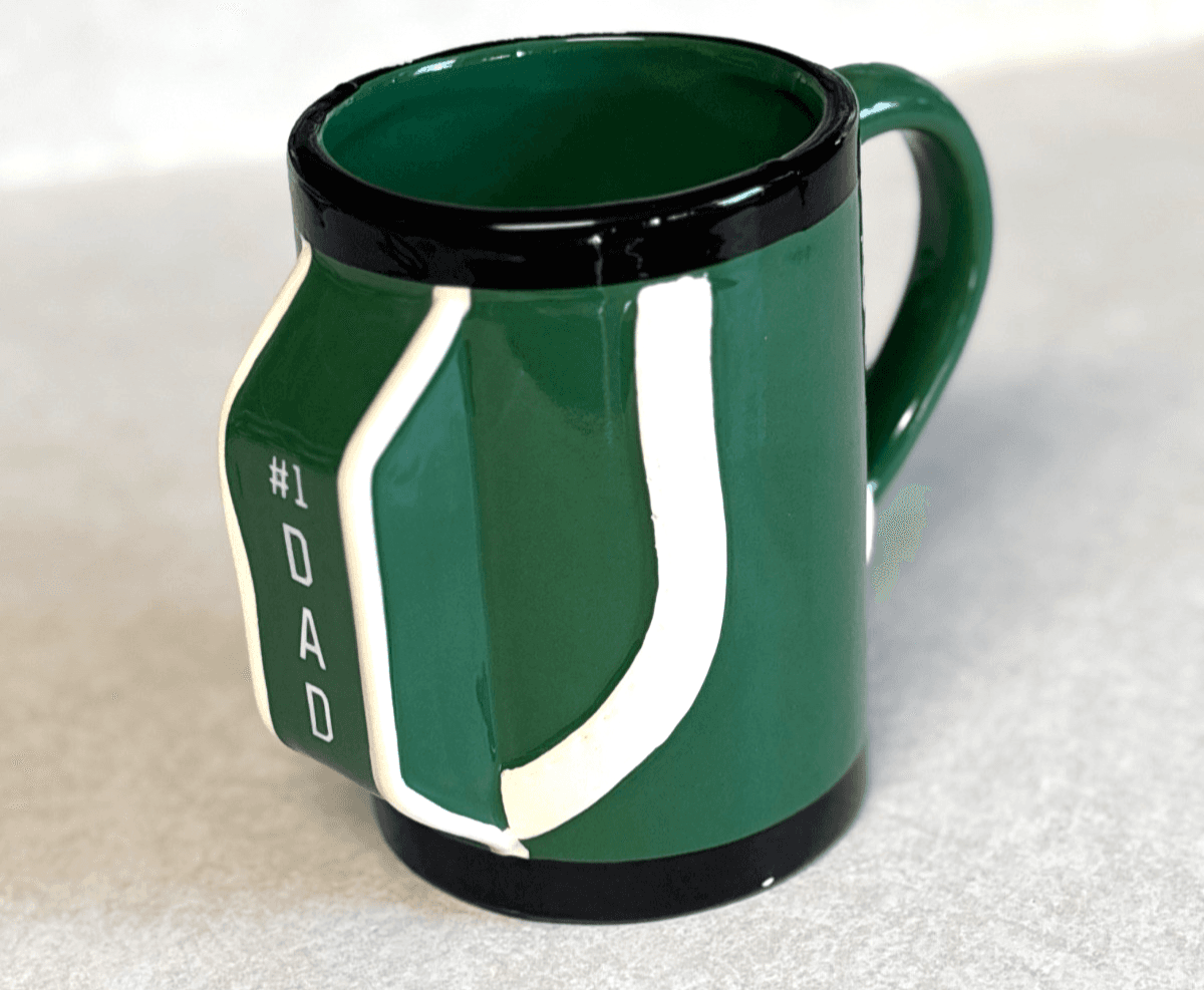 Eccolo #1 Dad Green Ceramic Coffee Mug Father’s Day Golf Novelty Cup
