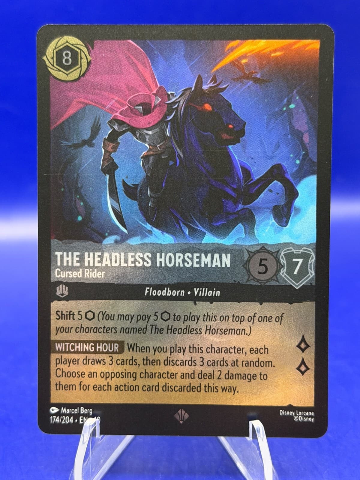 Disney Lorcana Headless Horseman Cursed Rider Foil 174/204 Whispers in Well