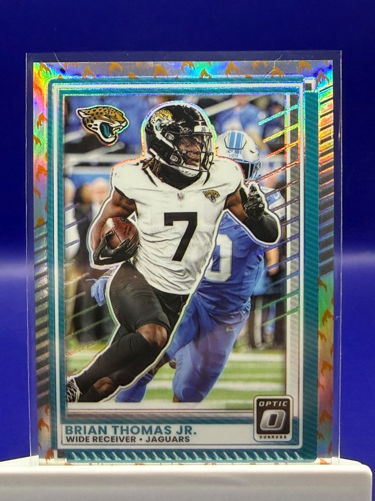 2025 Donruss Optic Brian Thomas Jr Flame Prizm #4 Jaguars SP Parallel