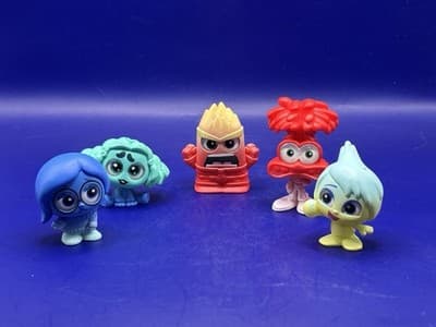 Disney Doorables Inside Out 5 Lot Envy Anger Anxiety Joy Sadness 1.5" Disney Vid