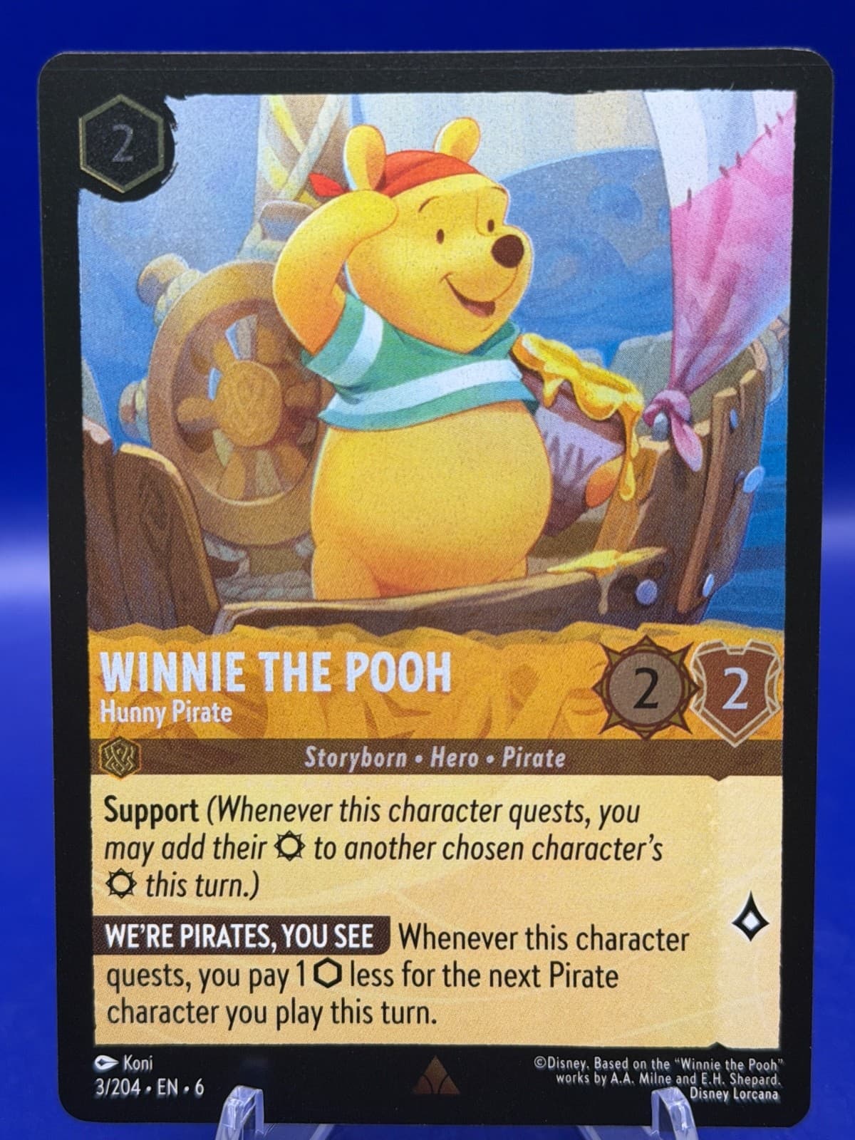 Disney Lorcana Winnie the Pooh Hunny Pirate Foil 3/204 Rare Azurite Sea