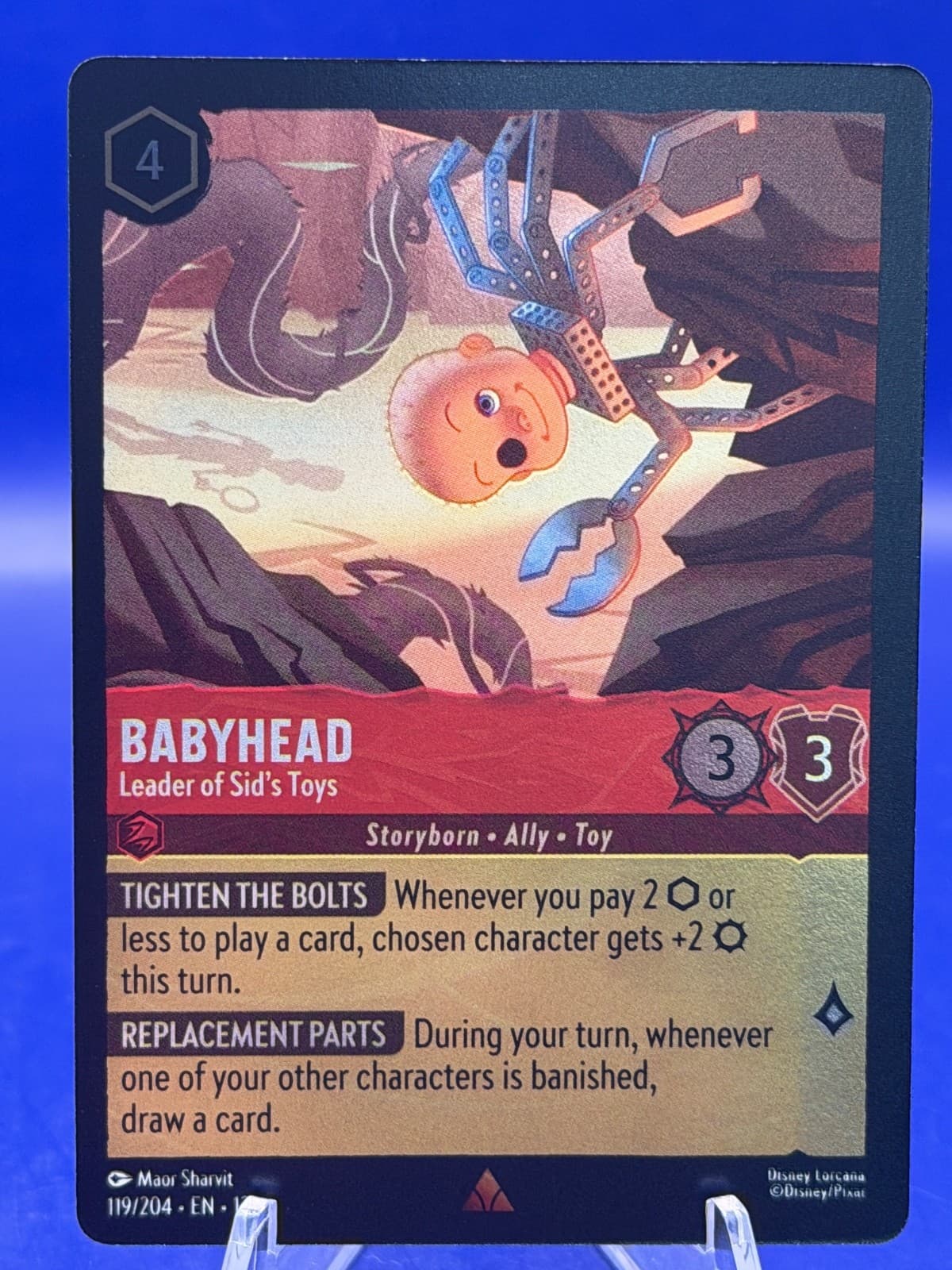 Disney Lorcana Wilds Unknown Babyhead Leader of Sid's Toys 119/204 Cold Foil