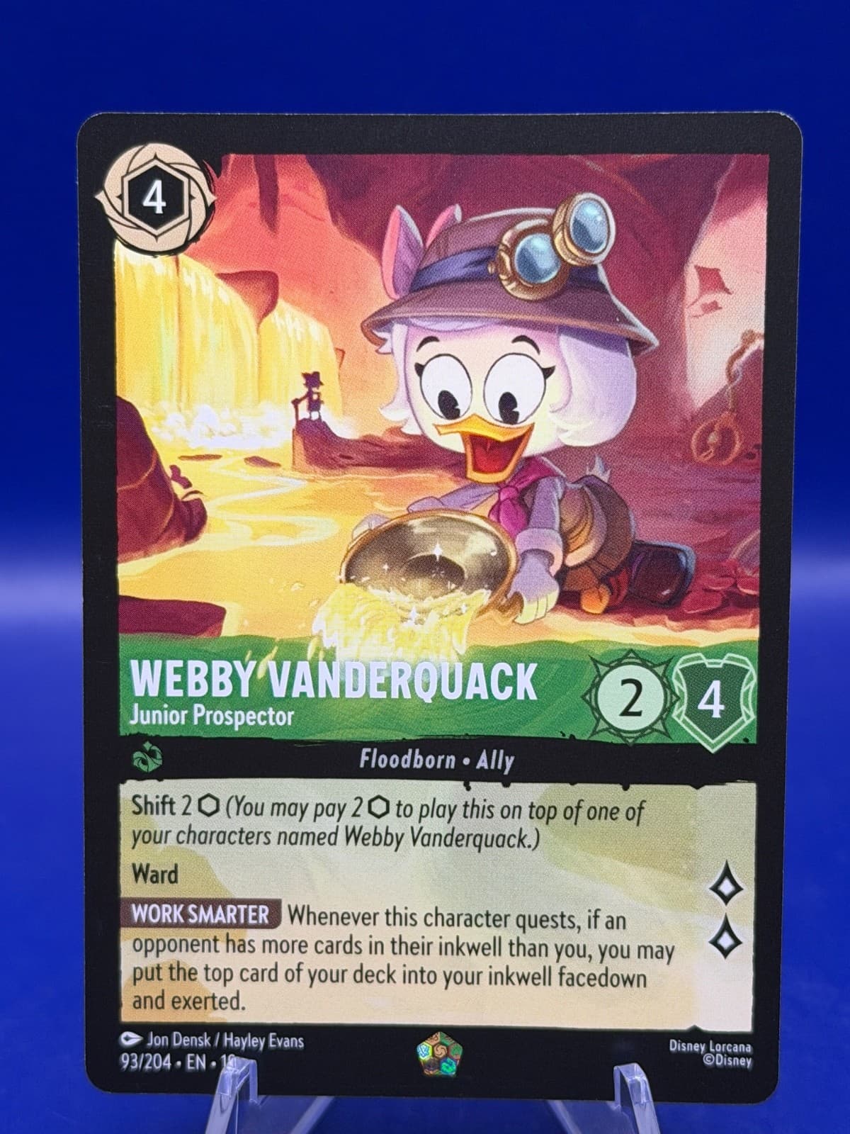 Disney Lorcana Webby Vanderquack Junior Prospector 93/204 Legendary
