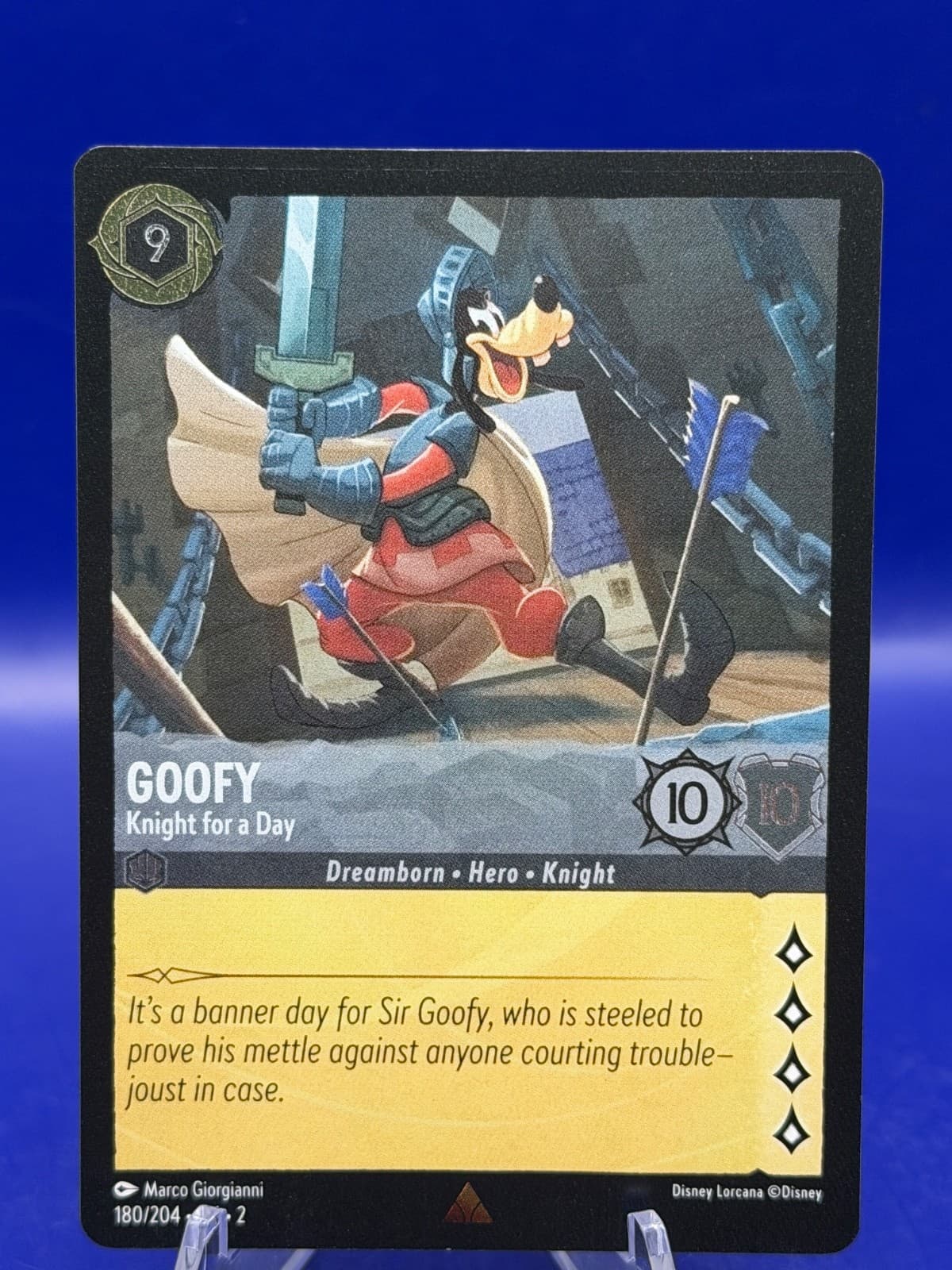 Disney Lorcana Goofy Knight for a Day Foil 180/204 Rise of the Floodborn