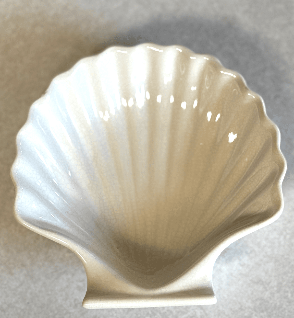 VTG White Seashell Serving Dish Ceramic Japan Nautical Coastal Beach 6"