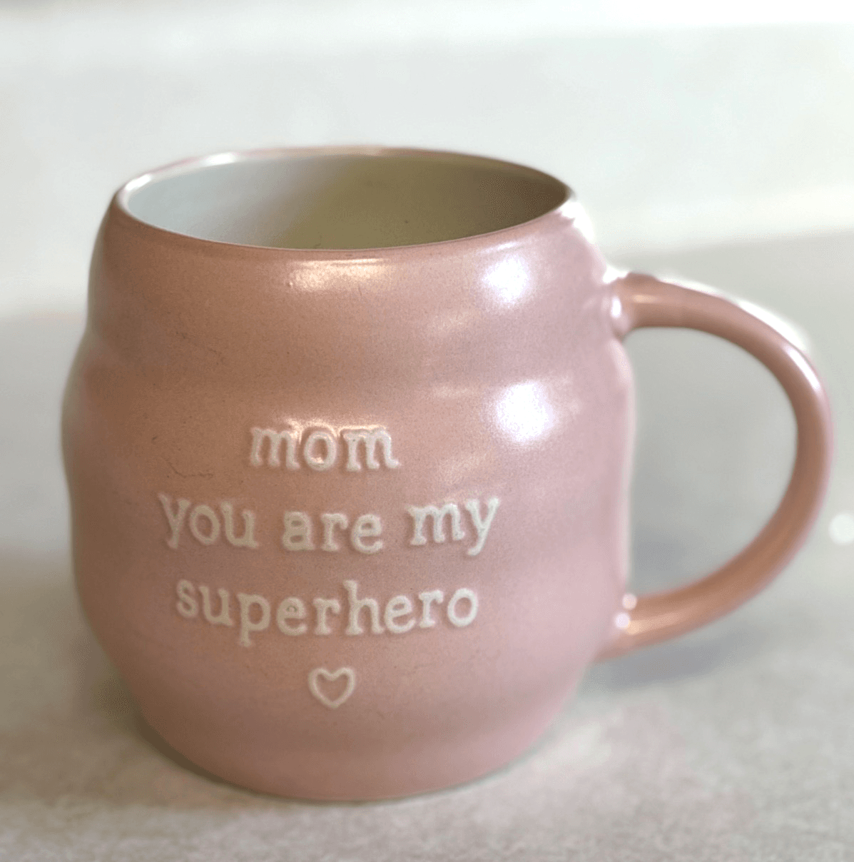 Petal & Pearl Pink Mom You Are My Superhero Coffee Mug Ceramic Cup
